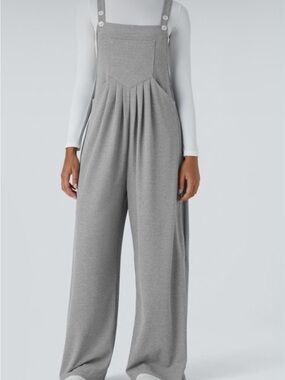 HALARA Grey Wide-Leg Knit Jumpsuit Overalls